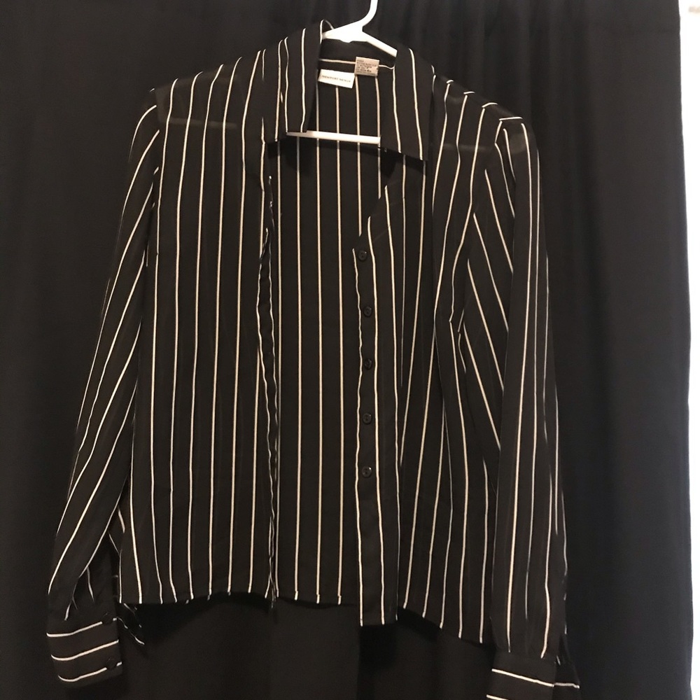 Black and white stripped blouse